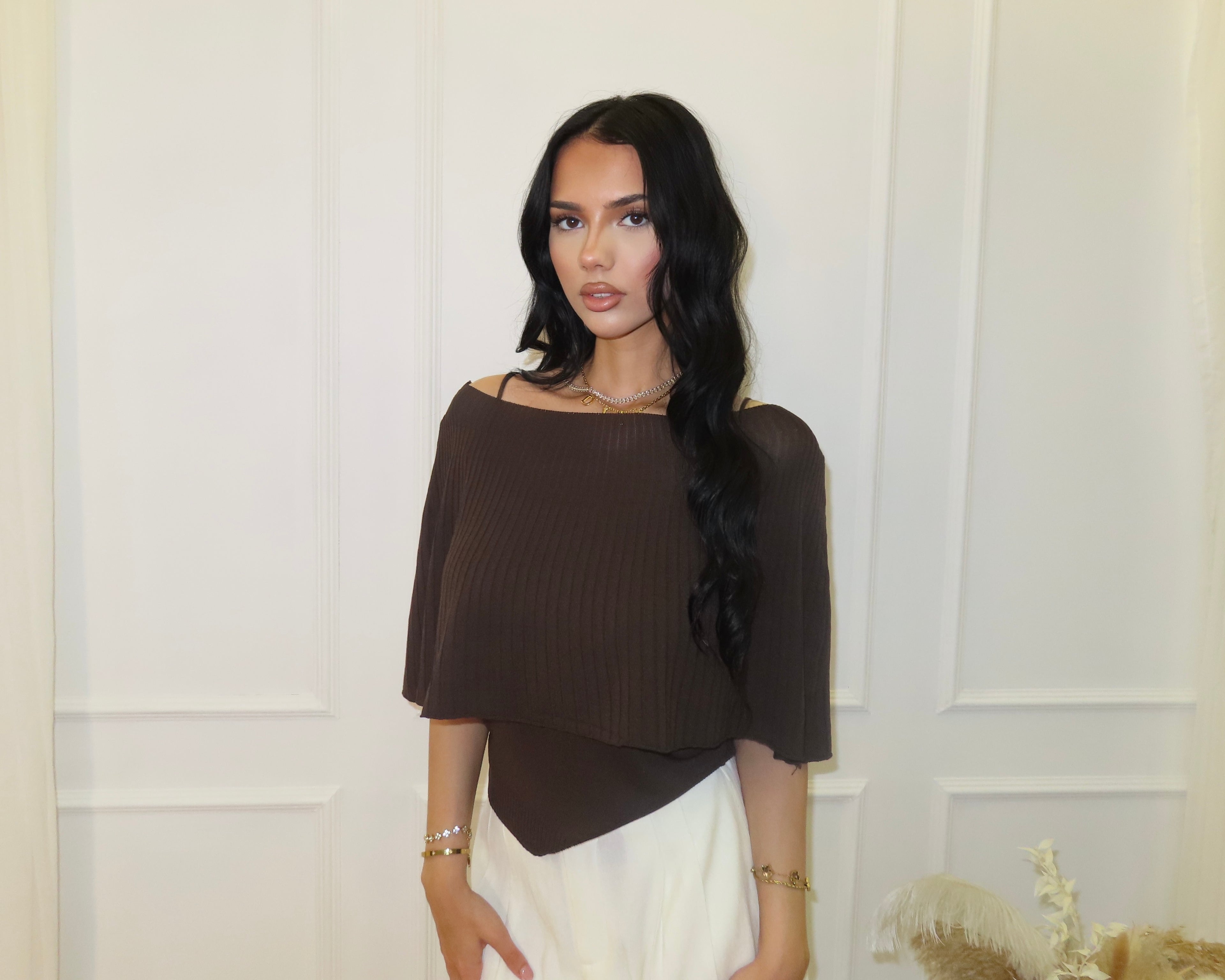 Ribbed Overlay Knit Top