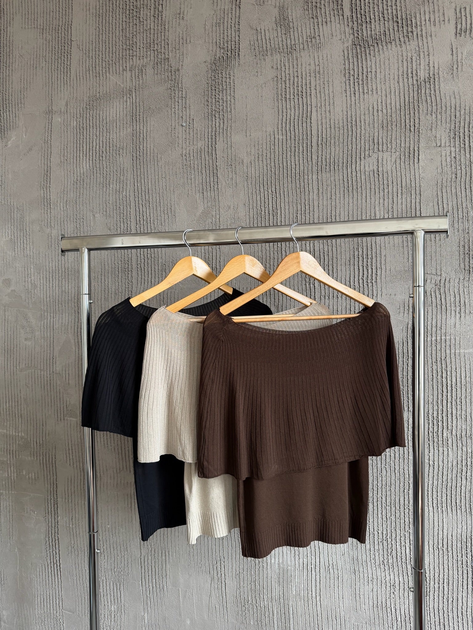 Ribbed Overlay Knit Top