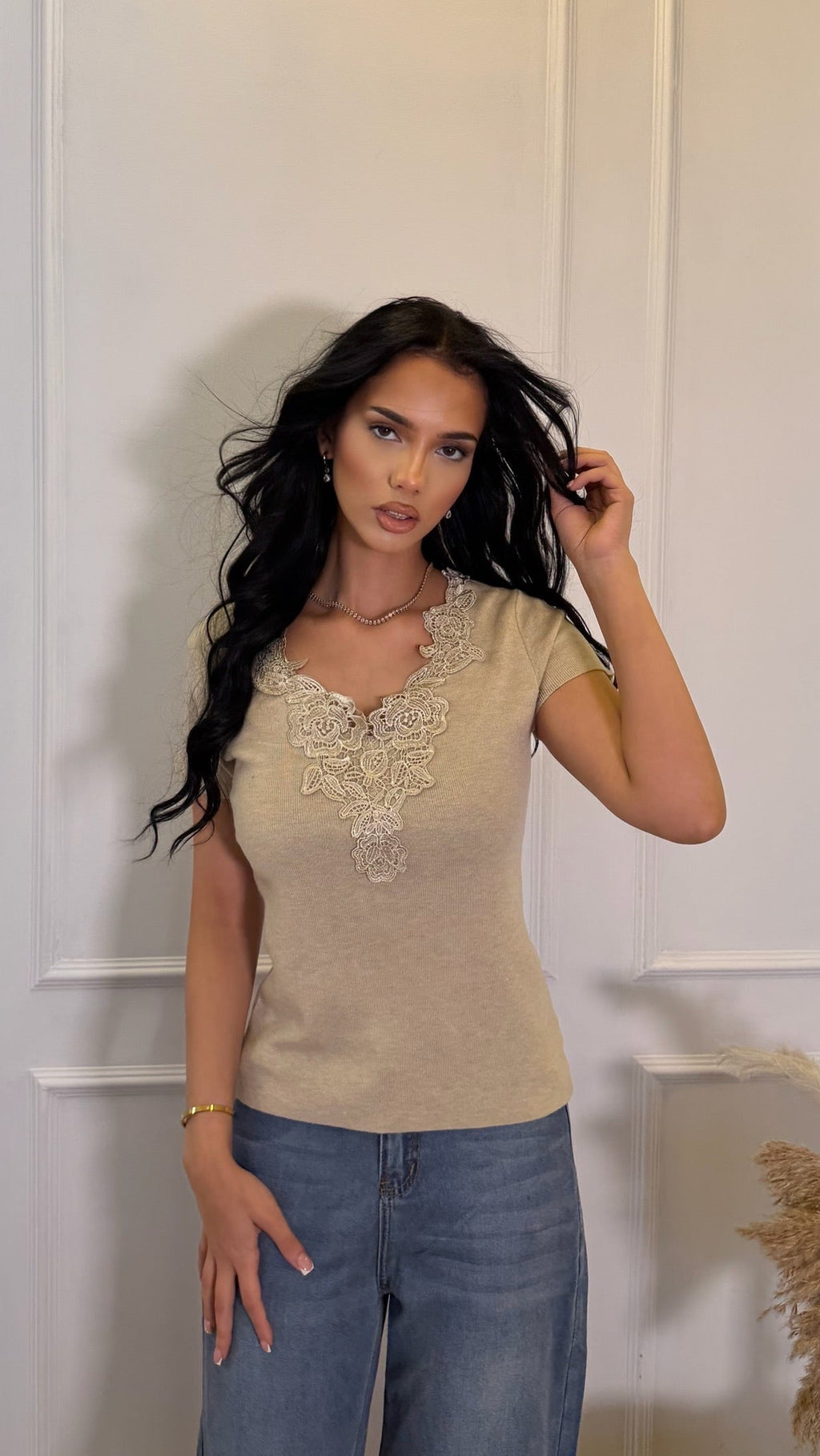 Floral Lace Knit Top