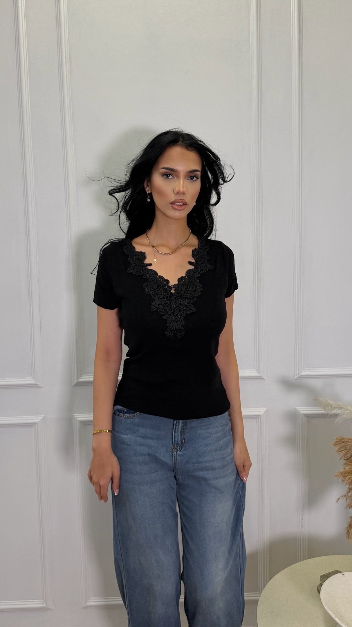 Floral Lace Knit Top