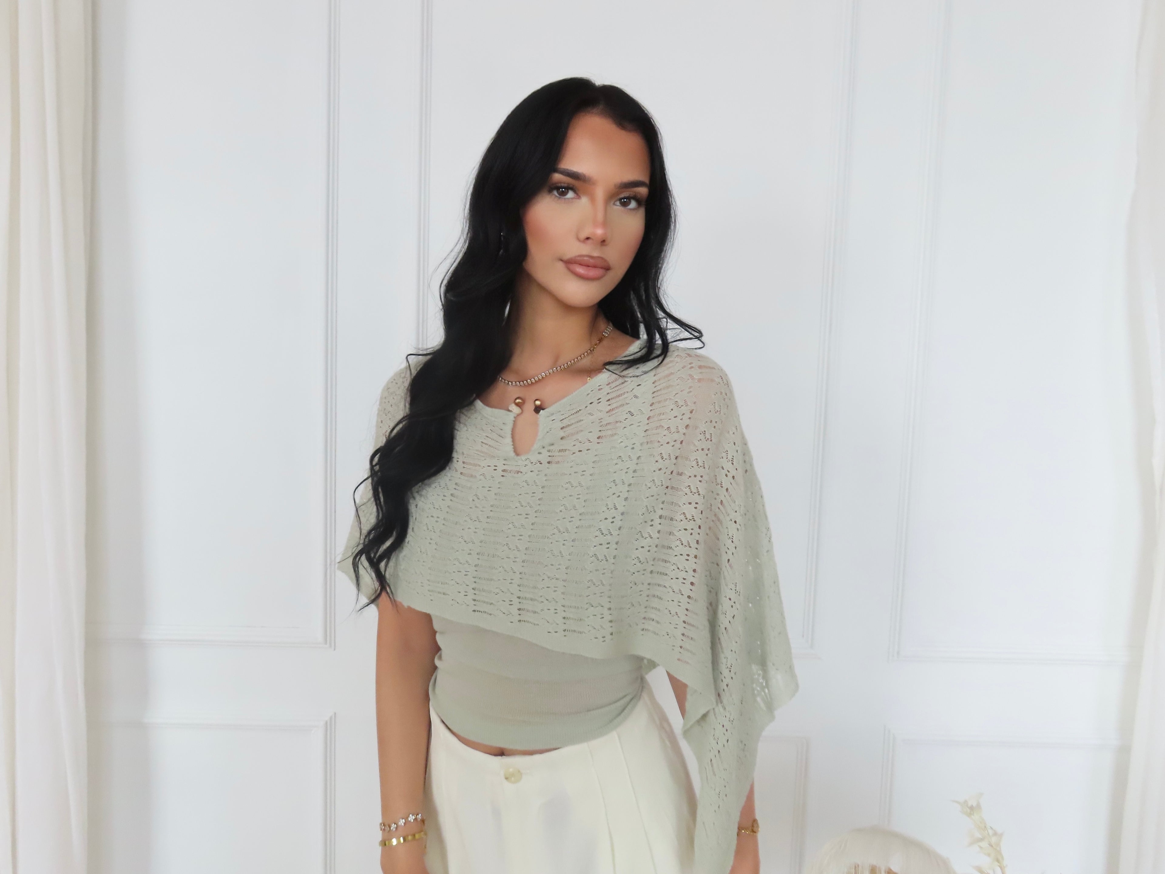 PRE- ORDER Jewelled Neck Knit Overlay Two Piece Set