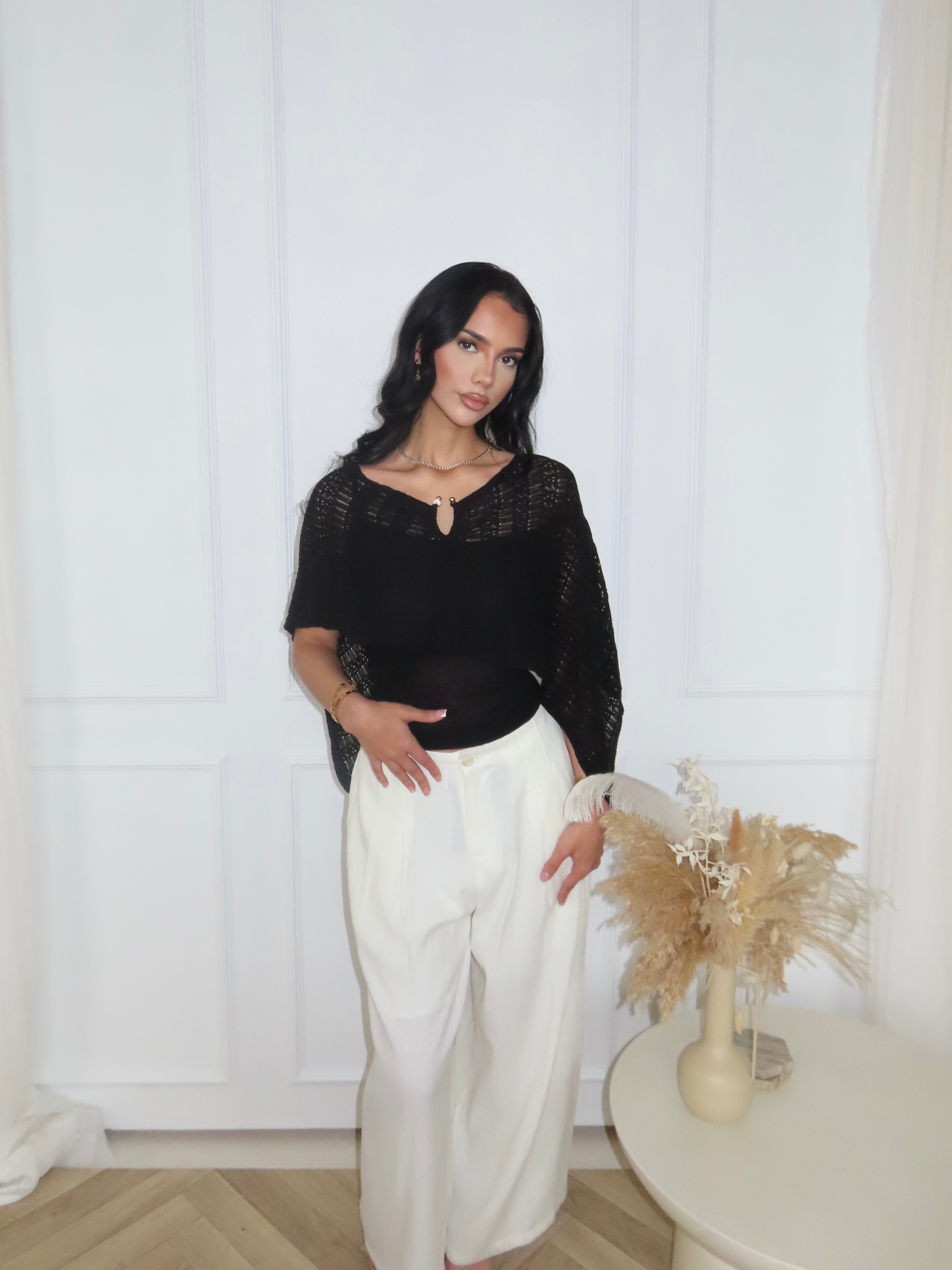 PRE- ORDER Jewelled Neck Knit Overlay Two Piece Set