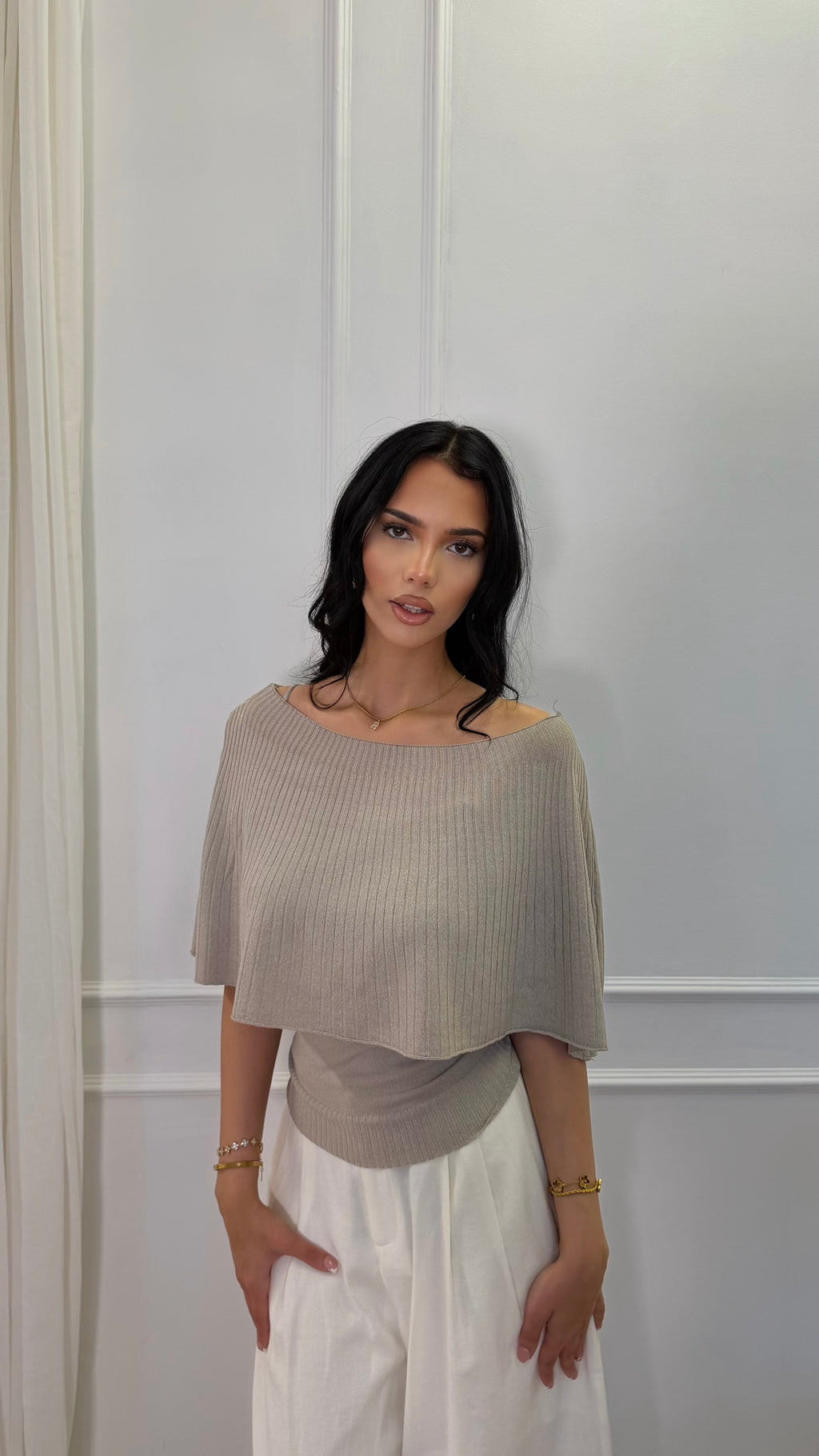 Ribbed Overlay Knit Top